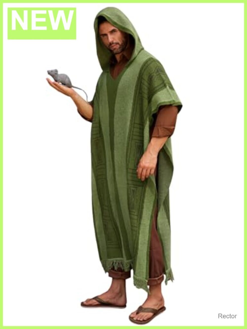 Green Hooded Poncho Cape Halloween Costume